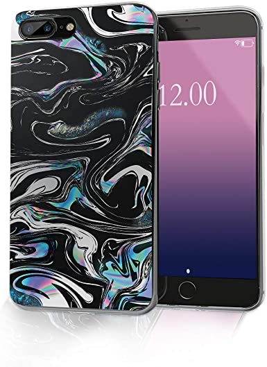 cocomong Cool Marble Phone Case Compatible with iPhone 8 Plus Case Marble iPhone 7 Plus Case for Men Women Boys, Marble Gifts for Girls, Clear Thin Slim Fit Soft TPU Cover Protective Shockproof 5.5"