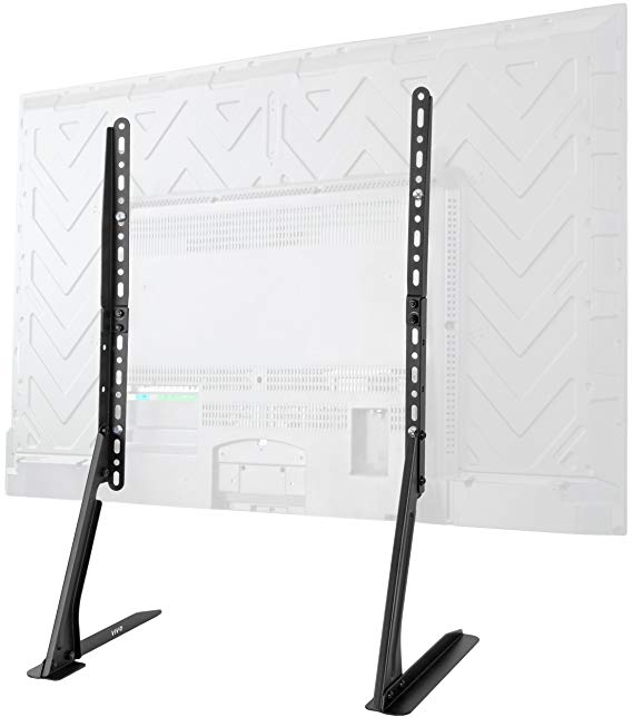 VIVO Universal Flat Panel TV Black Tabletop Stand | Balanced Freestanding Steel Base fits 13" to 70" Screens (STAND-TV00Z)