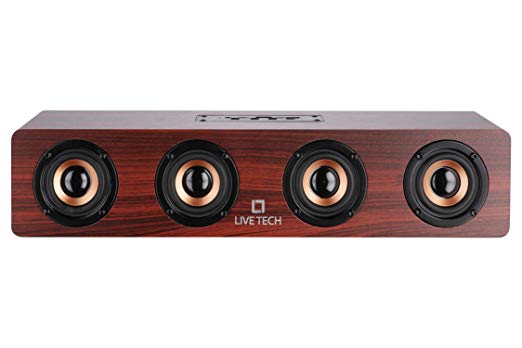 Live Tech Jalsa Wireless Wooden Speaker with Powerful Sound BS02 (Nut Brown)