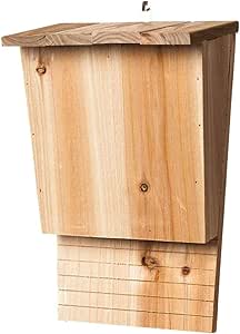 Outdoor Bat Houses, Weatherproof Wooden Bat House Shelter | Mosquitoes-Free Bat Conservation Shelter, Sturdy Bat Nesting Box, Easy to Screwed Untreated Summer Quarters for Animals Garden Outdoor