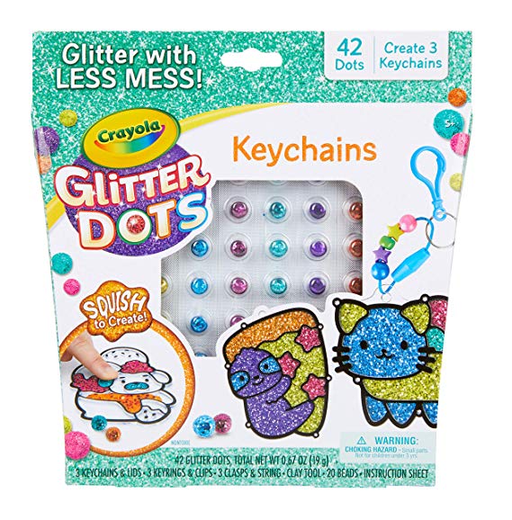 Crayola Glitter Dots DIY Keychains Craft Kit Age 5