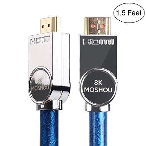 SIKAI 8K Ultra High Speed Cable Compatible with LG OLED TV 4K@60HZ 8K@120Hz 48Gbps 4320P UHD HDR High-Definition Multimedia Interface Cord for Apple TV, LG OLED TV, PS4, XBOX MEHRWEG (1.5 Feet, Blue)