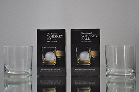 The Original Whiskey Ball Quartet Gift Set (includes 4 round ice molds, 2 Libbey rock glasses)
