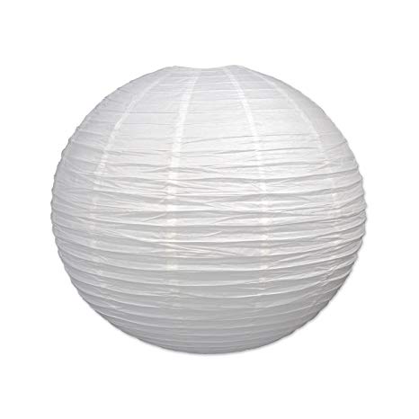 Beistle Jumbo Paper Lantern, 30-Inch, White, White