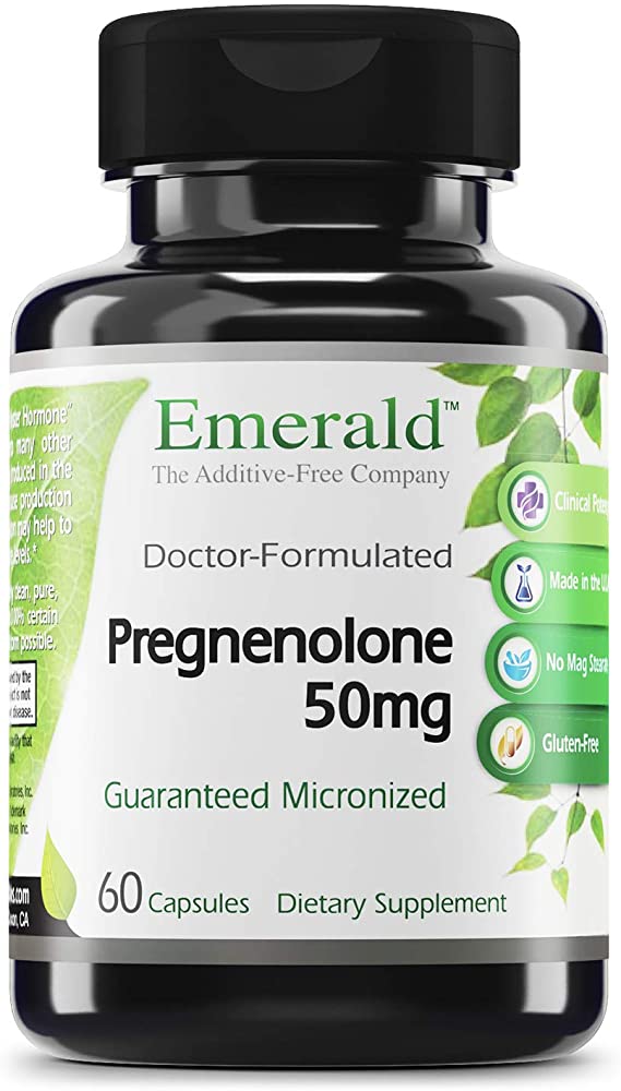 Emerald Labs Pregnenolone 50 mg - Support Energy Levels and Mood - 60 Capsules