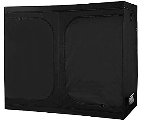 MELONFARM Mylar Hydroponic 96"X48"X80" Grow Tent With Removable Floor Tray for Indoor Seedling Pant Growing 4'x8'