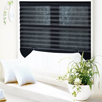 SBARTAR 6 Pack Blackout Window Shades Darkening Cordless Quick Fix Pleated Fabric Window Shades for Home Office Vacation 36"x72"