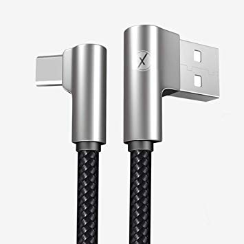 Xmate Mettle USB Type C Cable Fast Charging Cable 5 ft USB A to C Nylon Braided Long Cable Compatible with All Type C Smartphones (Black)