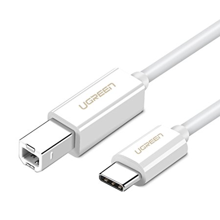 UGREEN USB C to B Cable, Type C Male to USB B Male Lead, USB C (Thunderbolt 3 Compatible) Printer Cord for 2015 MacBook, Google Chromebook Pixel, Samsung Chromebook Pro, ASUS Zen AiO PC etc, 1m.