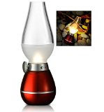 MOKOQI Retro LED Night Light Blowing Controlled USB Powered LED Lamp Imitate Kerosene Oil Lamp Design with Dimmer Control Knob Best Choice for Dinner Reading Bedroom Camping Red
