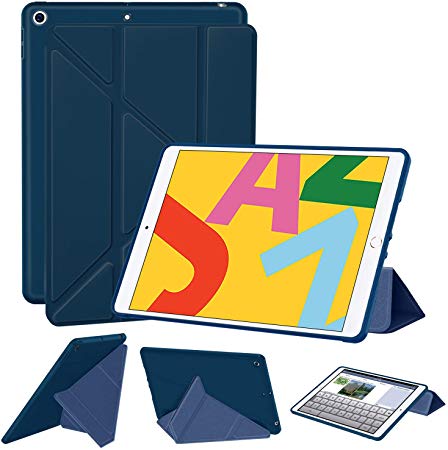 Supveco iPad 7th Generation Case, Auto Wake/Sleep, Premium Shockproof, Multiple Viewing Angles for iPad 10.2 2019 Case (Dark Blue)