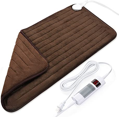 Heating Pad for Full Body Pain Relief, Super Soft and Extra Large, Safe 1.5 Hours Auto Shut Off, 6 Levels Heating Settings, 12 x 24 Inch, Full Body Use, Chestnut