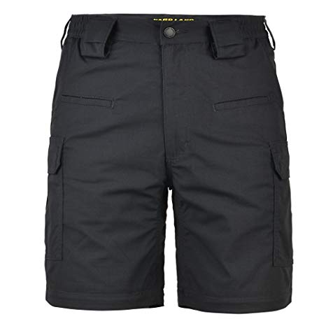 HARD LAND Mens 10” Tactical Cargo Shorts Waterproof Ripstop Work Shorts Elastic Waist Outdoor Hiking Shorts