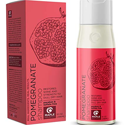 Sulfate Free Shampoo for Curly Hair – Pure Organic Pomegranate Oil – Natural Shampoo for Color Treated Hair – Dry and Damaged Hair Repair – Keratin Jojoba and Lavender Oil for Hair Growth – 10 oz