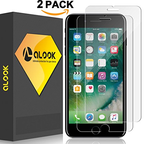 iPhone 7 Screen Protector, ALOOK 2-Pack 3D Touch Compatible Crystal Clear Tempered Glass Screen Protector For iPhone 7