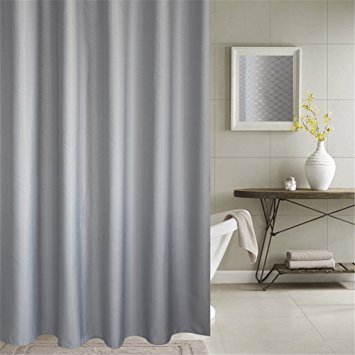 Fabric Shower Curtain,PretiHom Premium Polyester Shower Curtain Argyle Pattern Soap Resistant Bath Curtain Liner Anti-water,No Chemical Smell,72x78''Grey.