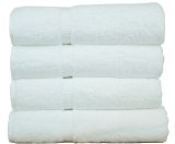 Luxury Hotel and Spa Bath Towel 100 Genuine Turkish Cotton 27 x 54 Set of 4White