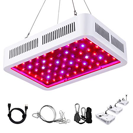 Roleadro 600W LED Grow Light Full Spectrum Plant Grow Lamp with UV&IR Adjustable Rope Switch Daisy Chain Outlet Plant Light for Indoor Plants Veg and Flower(Big-Chip 10W LEDs 60Pcs)