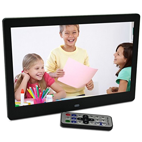 10.1 Inch Hi-Res TFT LED Digital Photo Frame & HD Video(1080P/720p)&Music Playback with Remote Control&Calendar/Clock Support 32GB SD Card -Black