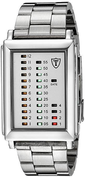 DETOMASO Men's G-30723A SPACY TIMELINE 1 Binary Trend weiss/silber Digital Display Quartz White Watch