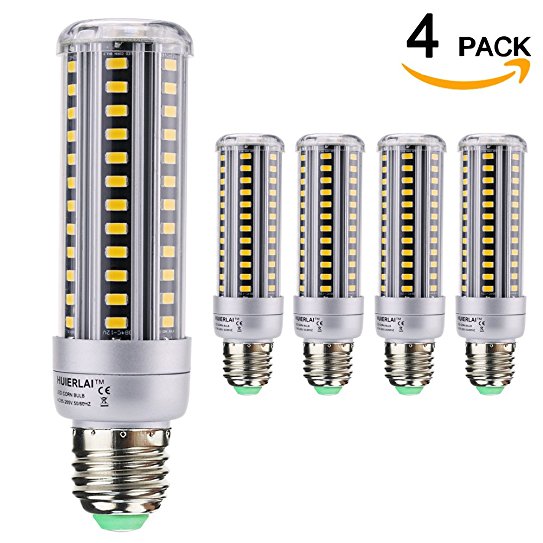 HUIERLAI 4-Pack 15W Super Bright LED Corn Bulb ,Residential and Commercial Projec E26/E27 (Replacement Incandescent Bulbs 120W ) 1360 Lumens AC85-265V Warm White(3000K) No-Dimmable.
