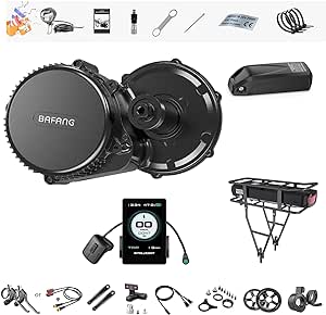 BAFANG BBS02 48V 750W Mid Drive Kit with Battery (Optional), 8Fun Bicycle Motor Kit with LCD Display & Chainring, Electric Brushless Bike Motor Motor para Bicicleta for 68-73mm BB