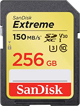 SanDisk 256GB Extreme SDXC UHS-I U3 Memory Card, Up to 150MB/s Read Speed