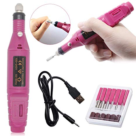 Portable Electric Nail Drill, Foreverrise Electric Professional Nail File Kit Manicure Pedicure Polishing Tools For Acrylic Nail Art