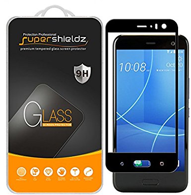 [2-Pack] Supershieldz for HTC "U11 Life" Tempered Glass Screen Protector, [Full Screen Coverage] Anti-Scratch, Bubble Free, Lifetime Replacement Warranty (Black)