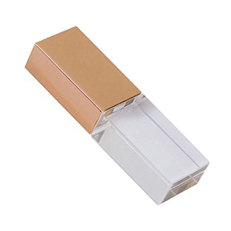 CHUYI Glass Crystal Shape 8GB USB 2.0 Flash Drive LED Pen Drive Memory Stick Thumb Drive Waterproof Jump Drive U Disk Gift (Champagne)