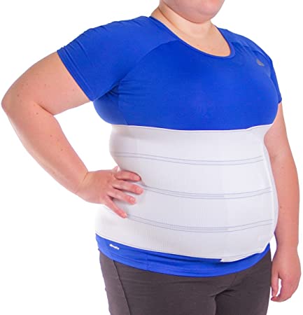 BraceAbility 4XL Plus Size Bariatric Abdominal Stomach Binder | Obesity Girdle Belt for Big Men & Women with a Large Belly, Post Surgery Tummy & Waist Compression Wrap