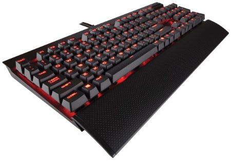 Corsair Gaming K70 LUX Mechanical Keyboard, Backlit Red LED, Cherry MX Blue