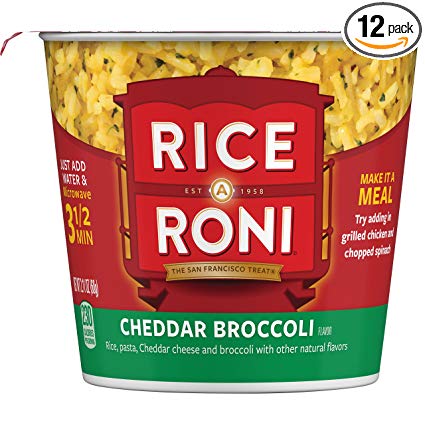 Rice a Roni Cups, Cheddar Broccoli, Individual Cup 2.11 Ounce (Pack of 12 )