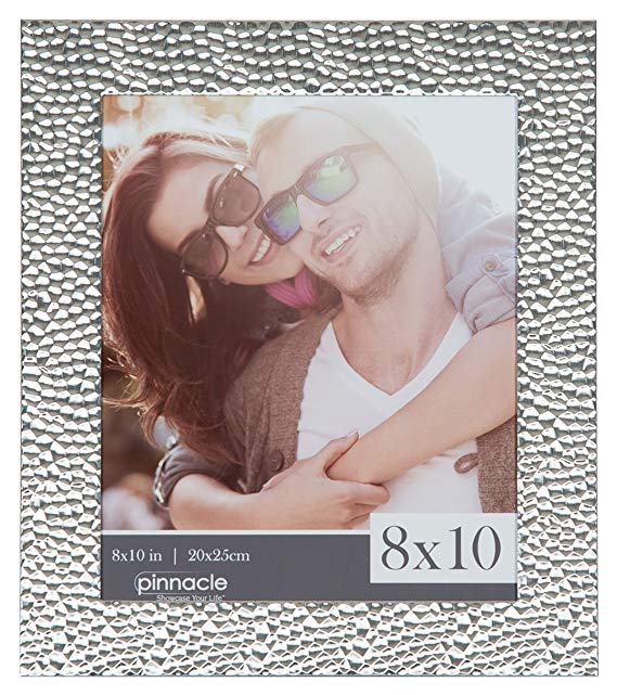 Pinnacle Frames and Accents 8x10 Hammered Frame, Silver