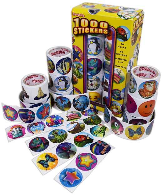 Kangaroo Mega Jumbo Sticker Assortment, 1000 Stickers