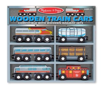 Melissa and Doug Wooden Train Cars Set