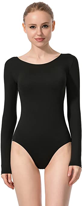 MOLLDAN Women Basic Dance Leotard Long Sleeve Adult Team Short Sleeve Ballet Leotard Tank Top Sleeveless Dancewear