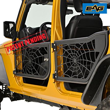 EAG Tubular Spider Web Doors With Side Mirrors for 07-18 Jeep Wrangler JK (4 Door Only)