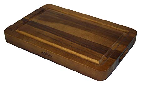 Mountain Woods FGAT18 Organic Edge-Grain Hardwood Acacia Cutting, Juice Groove, Best Kitchen Chopping Board for Meat, Cheese, and Vegetable Serving Tray, 18X12X1.5, Brown