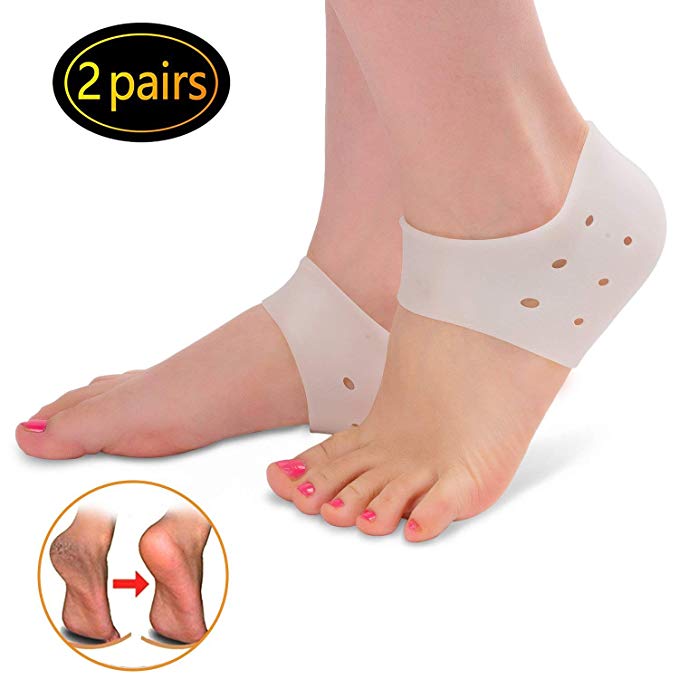 Plantar Fasciitis Heel Cushion Foot Sleeve（2 Pairs） - Breathable Protective Silicone Heel Protector to Instantly Relieve Pain and Pressure -Protect Bone & Heel Spurs