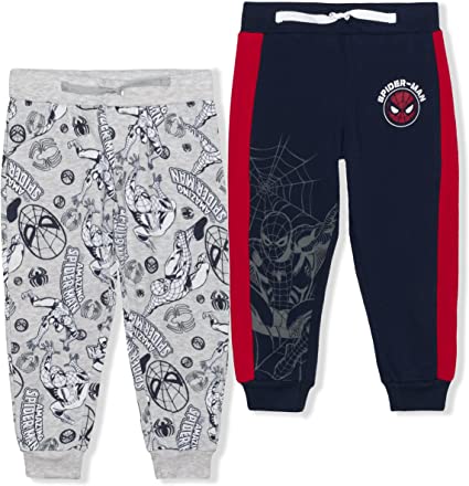 Marvel Spiderman 2 Pack Jogger Pants Set for Boys, Drawstring Waist Sweatpants