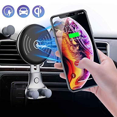 2019 Upgraded Wireless Car Charger Air Vent Phone Holder, 10W Compatible for Samsung Galaxy S10/S9/S9 /S8, 7.5W Compatible for iPhone Xs Max/Xs/XR