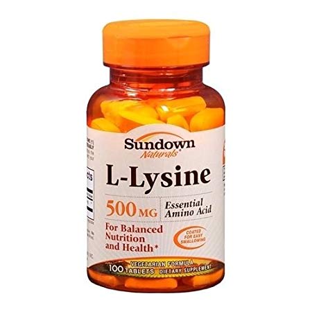 Sundown Naturals L-Lysine 500 mg Tablets 100 CP - Buy Packs and SAVE (Pack of 3)