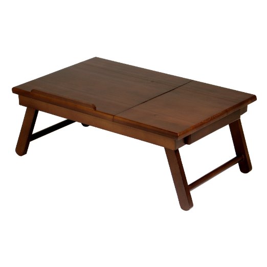 Winsome Wood Alden Lap Desk Flip Top with Drawer Foldable Legs