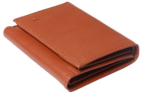 RnS Star Men's Leather Trifold Wallet - Top Quality Genuine Leather