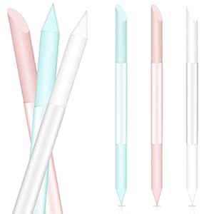 Glass Cuticle Stick Set, 3 PCS Manicure Sticks for Nails Cuticle Remover Cuticle Trimmer Crystal Glass Nail Tools Double Headed Glass Nail Cuticle Pusher