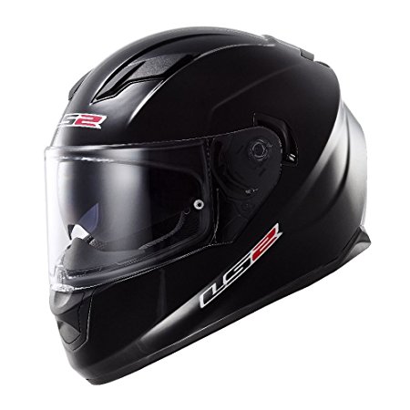 LS2 Stream Solid Full Face Motorcycle Helmet With Sunshield (Black, Large)