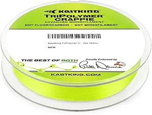 KastKing TriPolymer Crappie Advanced Monofilament Fishing Line, Higher Strength, Super Smooth, Low Light Refraction, Tri-Extrusion Advanced Mono Fishing line, Highly Abrasion Resistant