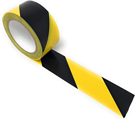 APT, (2'' Width X 36 Yds Length) PVC Marking Tape, Premium Vinyl Safety Marking and Dance Floor Splicing Tape, 6 mil Thick, (Multiple Color) (2'', Yellow/Black)