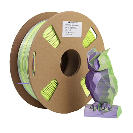 PLA 3D Filament , DB PLA Filament 1.75mm Accuracy  /- 0.03 mm Fit Most FDM Printer，2 Colors in 1 Dual Color Co-Extrusion 3D Filament 1kg Filament (2.2lbs)